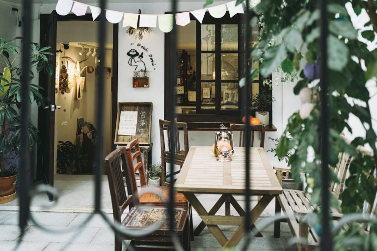 brown wooden table with chairs